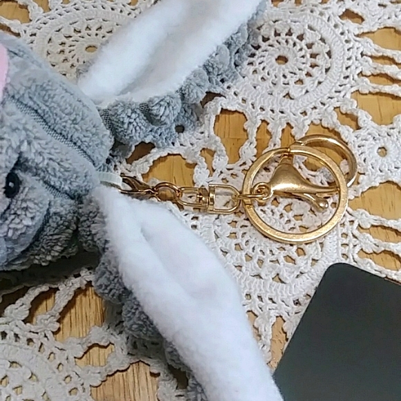 Large Plush Rabbit Keychain, Keyring New - Picture 4 of 6